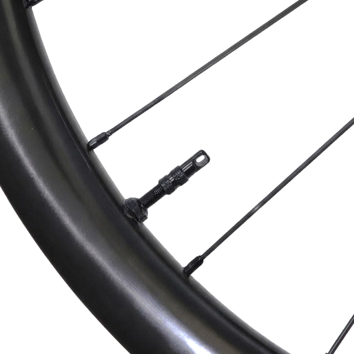 Summit SL42 42mm high-modulus carbon rim bed with pre-installed Silca Ultimate tubeless valve and tape