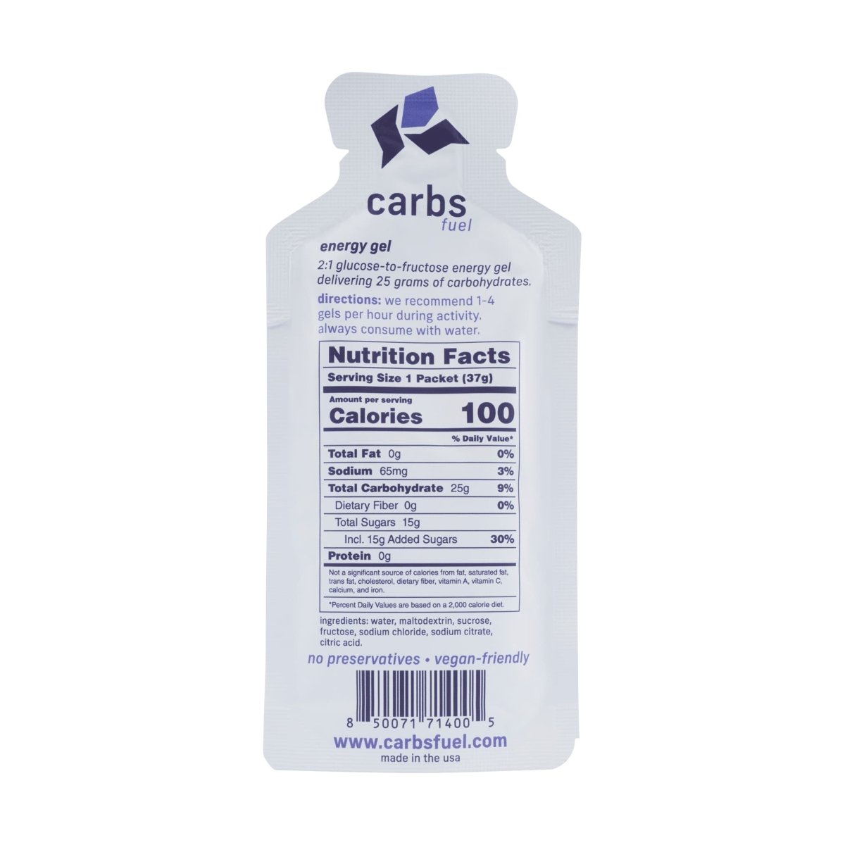 Carbs Fuel Original Gels (25g) | Box of 24 - Threshold Cycling