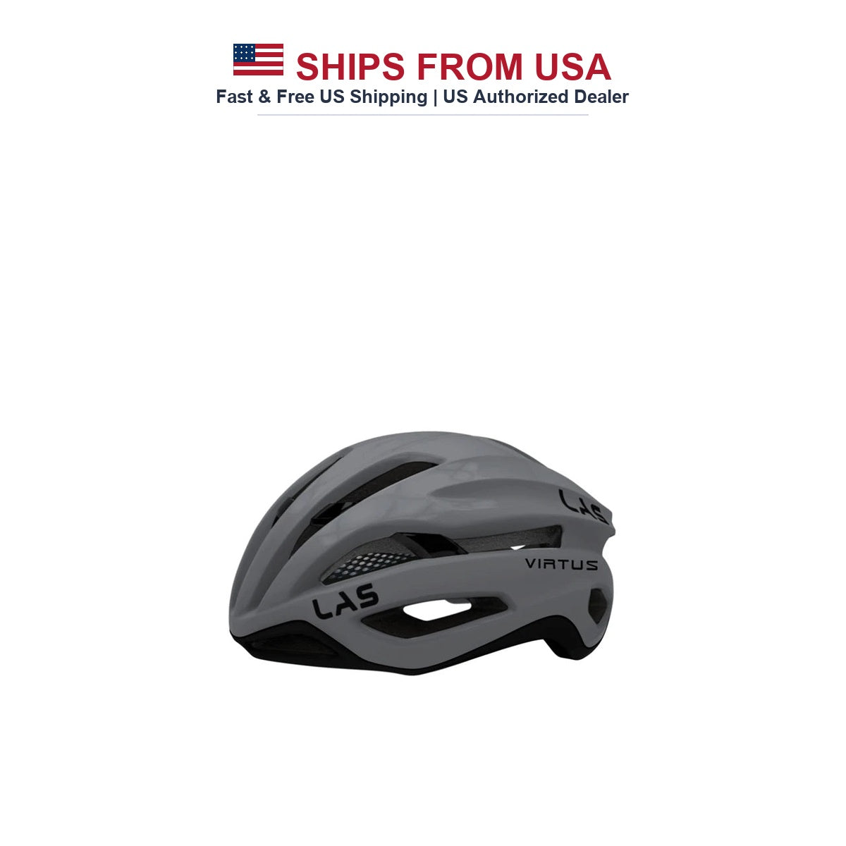 LAS Virtus Road Bike Helmet | Italian-Made, Pro Comfort, Cooling, Lightweight - Ships from USA Fast