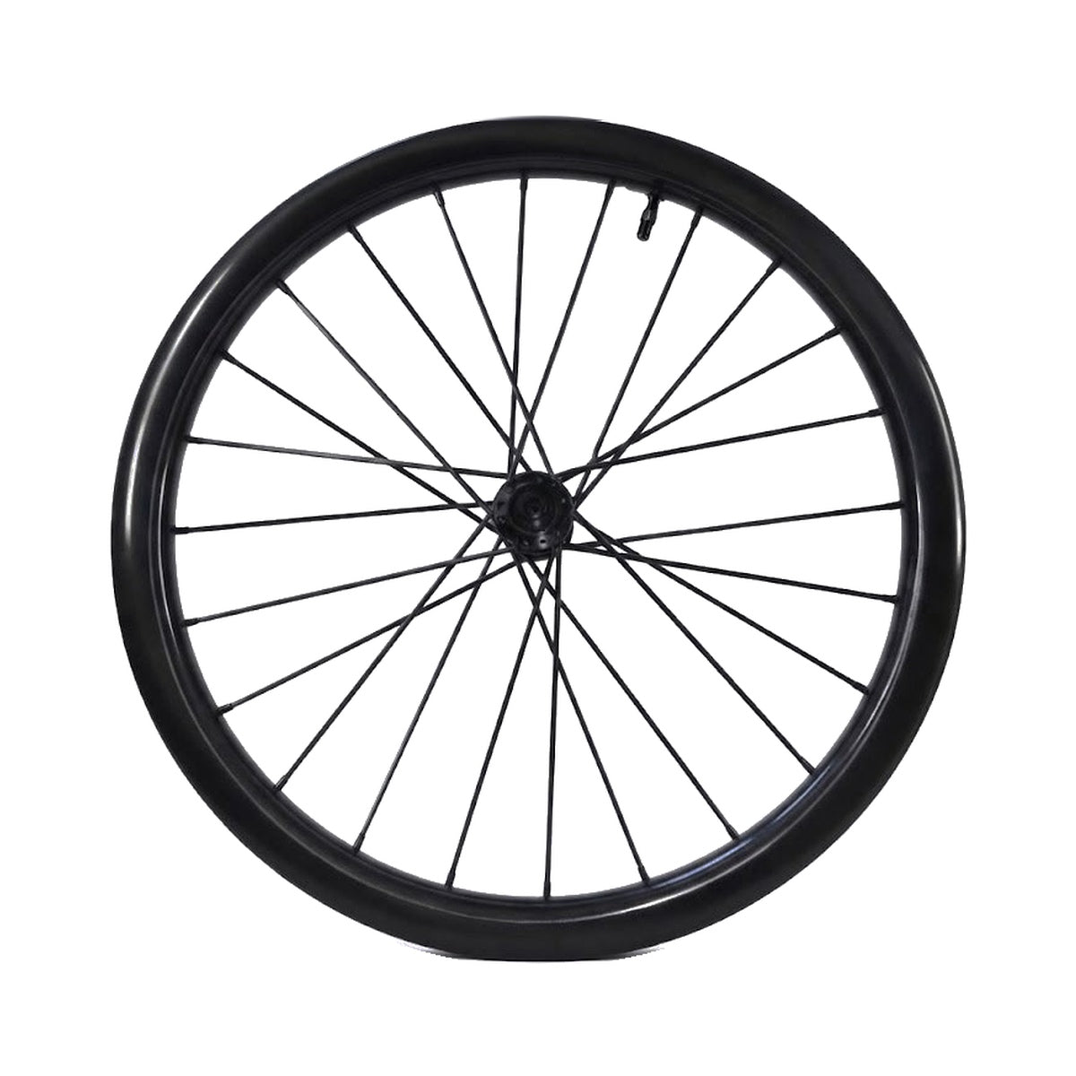 Threshold Cycling Summit SL42 carbon road wheelset rear wheel profile - Sapim CX-Ray bladed spokes and stealth gloss finish
