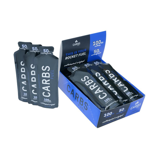 Carbs Fuel Caffeinated Gels (50g) | Box of 12 - Threshold Cycling