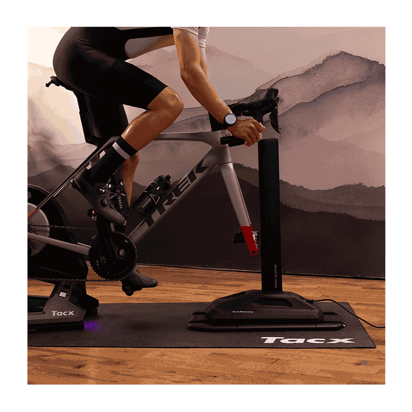 Garmin Tacx Alpine Indoor Cycling Trainer in training setup